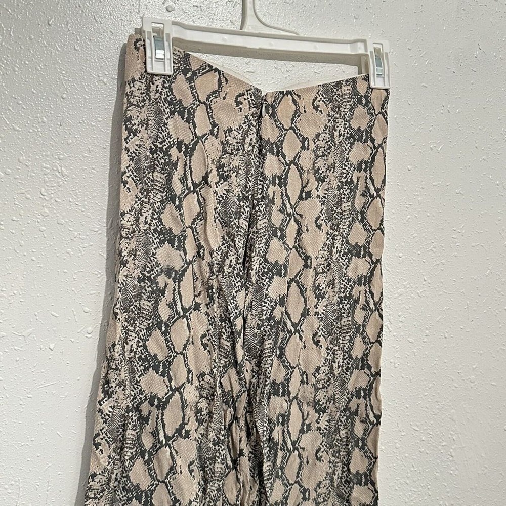 American Eagle Outfitters Womens XS Beige Neutral Snake Print Midi Skirt Casual - Picture 6 of 12